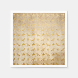 Vintage Gold Egyptian Paper Print Napkin