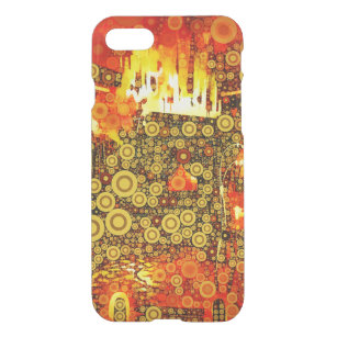 Vintage Gold Fire Abstract  iPhone SE/8/7 Case