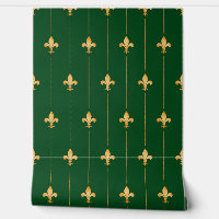 Vintage Gold Fleur-de-Lis (small scale) Dark Blue