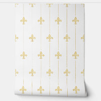 Vintage Gold Fleur-de-Lis White (small scale)