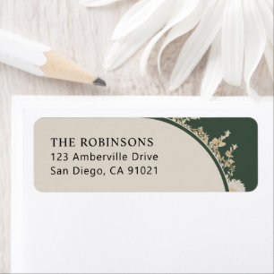 Vintage Gold Floral Minimalist Address Label Return Address Label