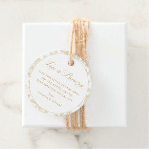 Vintage Gold Floral Wedding Favour Tags