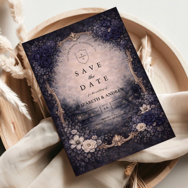 Vintage Gold Floral Wedding Save The Date (Creator Uploaded)