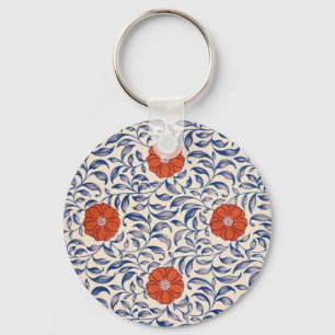 Vintage Gold Flowers Key Ring