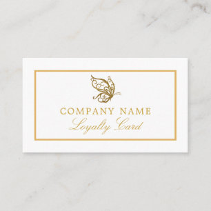 Vintage Gold Glitter Butterfly Loyalty Card