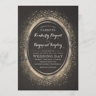 Vintage Gold Glitter Glam Elegant Wedding Invite
