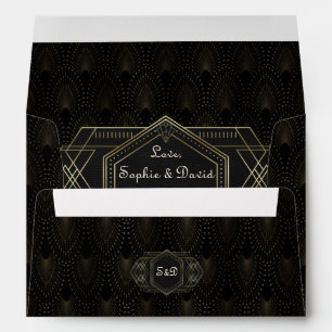 Vintage Gold Great Gatsby Wedding Envelope
