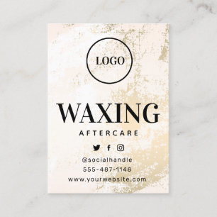 Vintage Gold Grunge Waxing Aftercare Guide Business Card