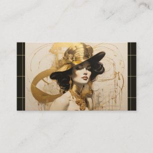 Vintage Gold Hairstylist Beauty Salon Cosmetics Business Card