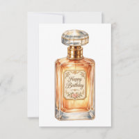 Vintage Gold Happy Birthay Perfume Bottle
