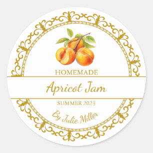 Vintage Gold Homemade Apricot Jam Label