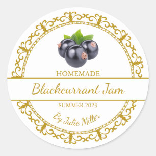 Vintage Gold Homemade Blackcurrant Jam Label