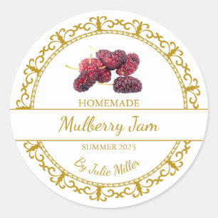 Vintage Gold Homemade Mulberry Jam Label