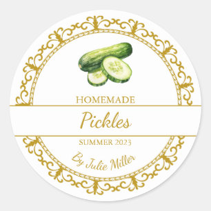 Vintage Gold Homemade Pickles Label
