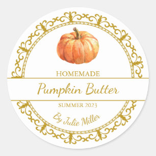 Vintage Gold Homemade Pumpkin Butter Label