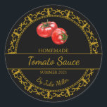 Vintage Gold Homemade Tomato Sauce Label | Black<br><div class="desc">Special for you!</div>