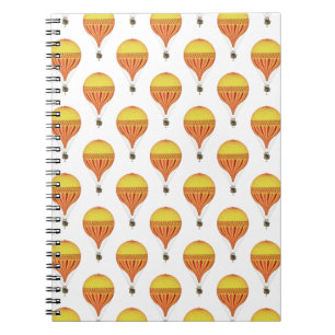 Vintage Gold, Hot Pink, Fuchsia Hot Air Balloons Notebook