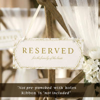 Vintage Gold & Ivory Reserved Hanging Chair Sign