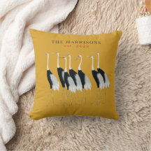 Vintage Gold Japanese Cranes Fine Art Monogram