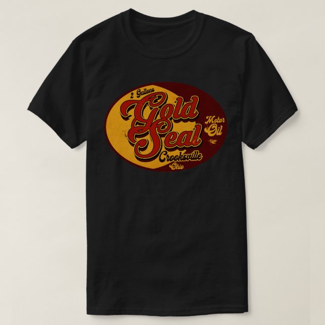Vintage Gold Motor Oil T-Shirt (Design Front)