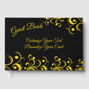Vintage Gold Ornamental Art Deco Personalise Guest Book