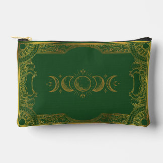 Vintage Gold Ornate Celestial Moon Phases   Accessory Pouch