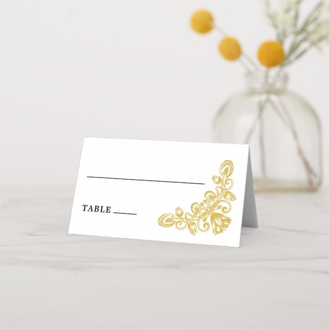 Vintage Gold Place Card (Front)