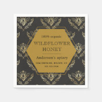 vintage gold queen bee apiary honey monogram
