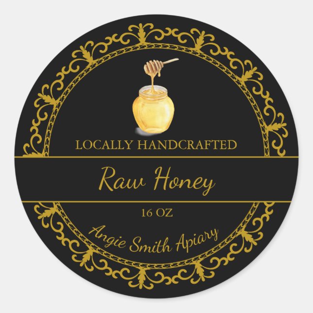 Vintage Gold Raw Honey Label (Front)