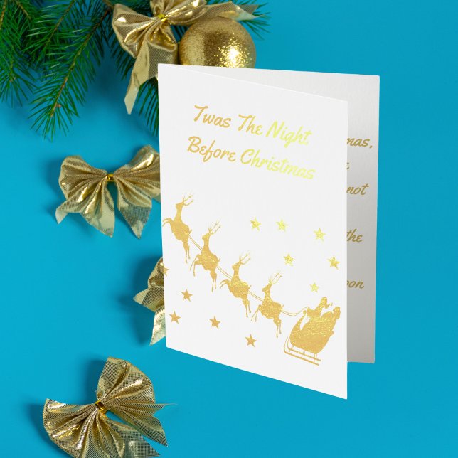 Vintage Gold Santa Reindeer Foil Card (Creator Uploaded)