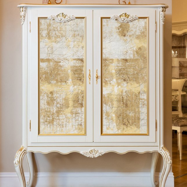 Vintage Gold Script Ephemera French Decoupage Tissue Paper (Creator Uploaded)