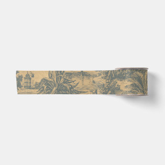 Vintage Gold Slate Blue Moroccan Camel Oasis Toile Satin Ribbon
