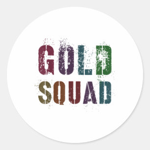 Vintage Gold Squad War Game Winners Wear Team Colo Classic Round Sticker