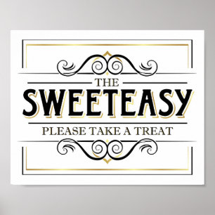 Vintage Gold SWEETEASY Candy Party Sign Print