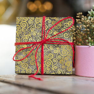   Vintage Gold Swirls Pattern Classy Elegant Taupe Tissue Paper