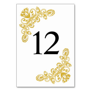 Vintage Gold Table 12 Number