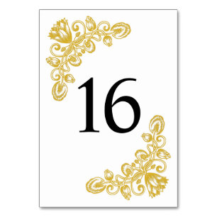 Vintage Gold Table 16 Number
