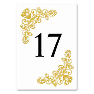Vintage Gold Table 17 Number
