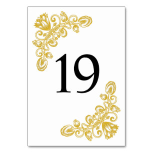 Vintage Gold Table 19 Number