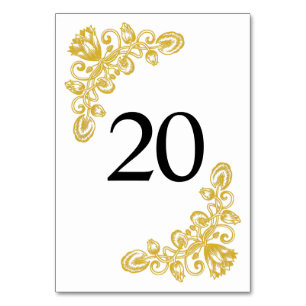 Vintage Gold Table 20 Table Number