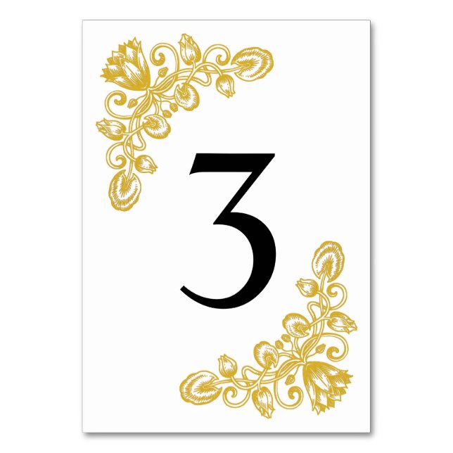 Vintage Gold Table 3 Number (Front)