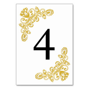 Vintage Gold Table 4 Table Number