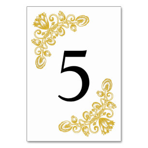 Vintage Gold Table 5 Number