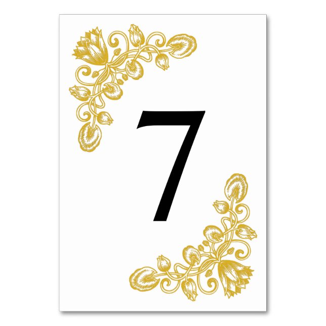 Vintage Gold Table 7 Number (Front)