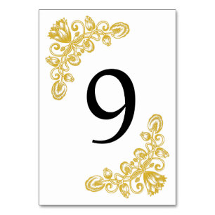 Vintage Gold Table 9 Number