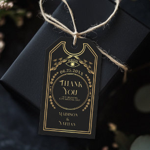 Vintage Gold Tarot Gothic Wedding Thank You Gift Tags