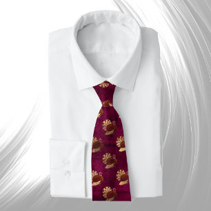 Vintage Gold Turkey Maroon Tie