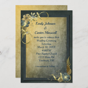 Vintage Gold Wedding Invitation