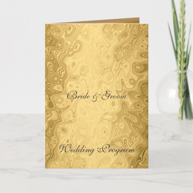 Vintage Gold Wedding Program (Front)