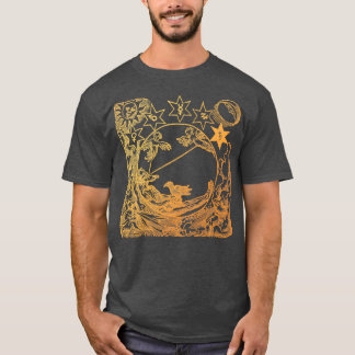 Vintage Golden Alchemy Scene Illustration T-Shirt